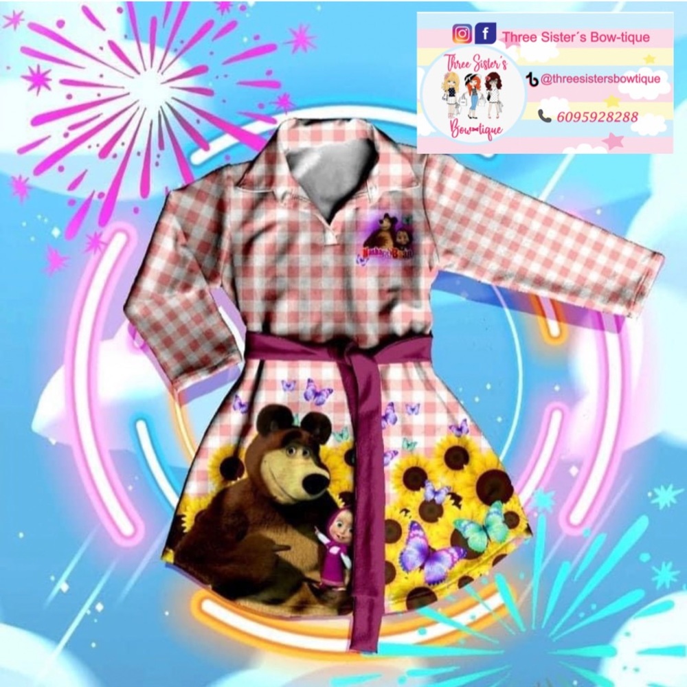 🛑SOLD🛑 Toddler/ Little Girls Dress “Masha and the Bear “